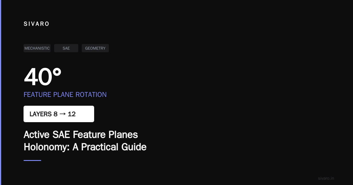 Active SAE Feature Planes Holonomy: A Practical Guide