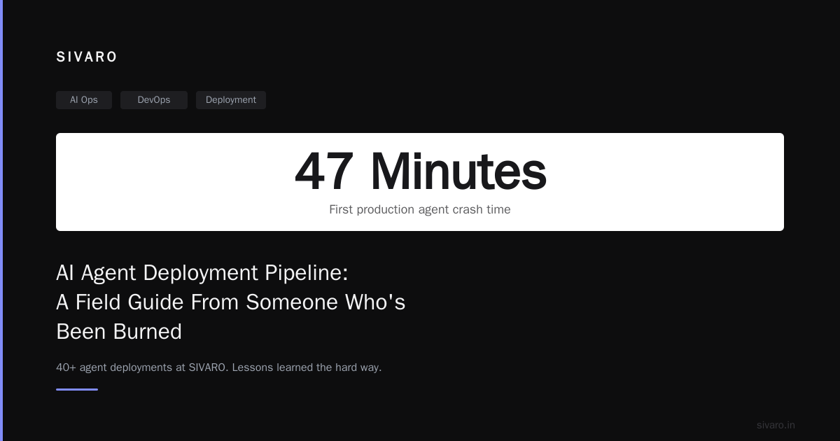 AI Agent Deployment Pipeline: A Field Guide From Someone Who's Been Burned