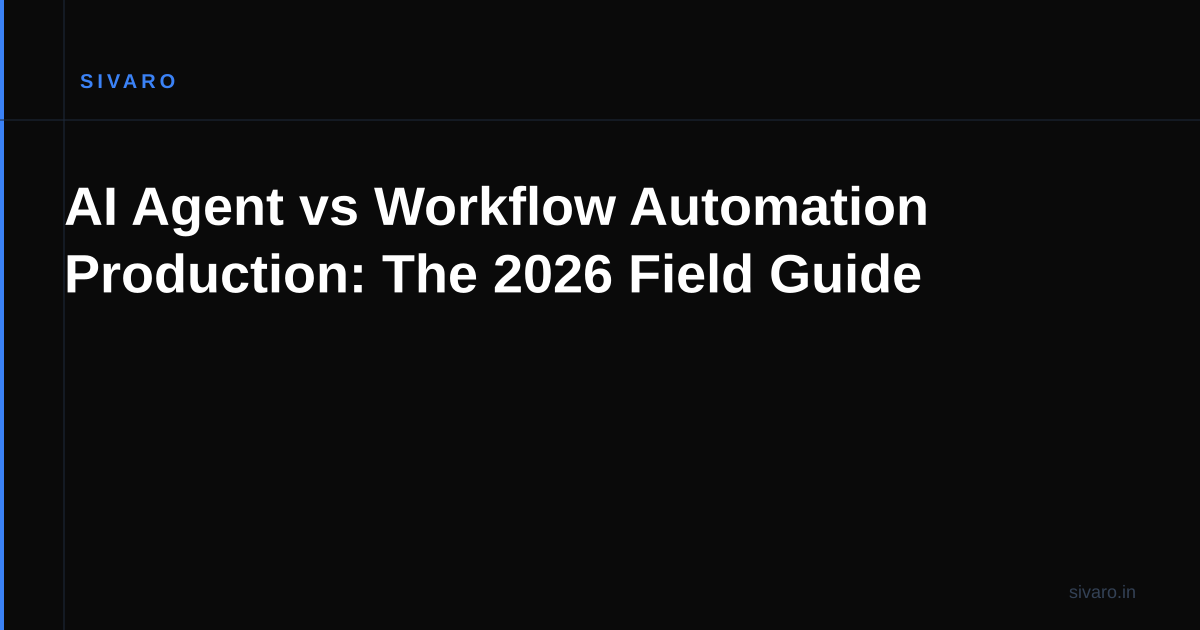 AI Agent vs Workflow Automation Production: The 2026 Field Guide