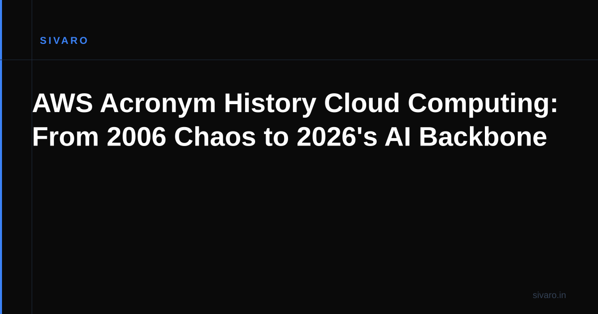 AWS Acronym History Cloud Computing: From 2006 Chaos to 2026's AI Backbone