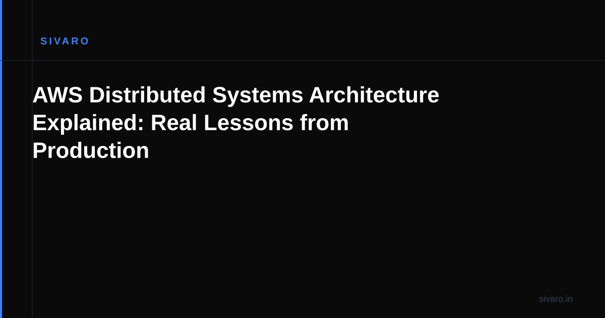 AWS Distributed Systems Architecture Explained: Real Lessons from Production