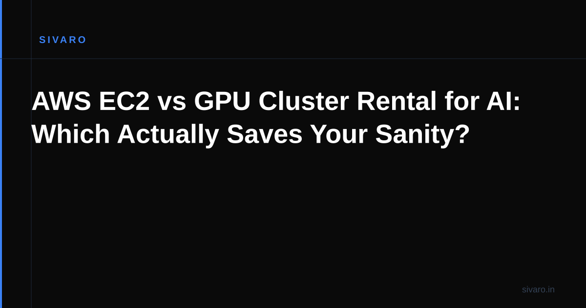 AWS EC2 vs GPU Cluster Rental for AI: Which Actually Saves Your Sanity?