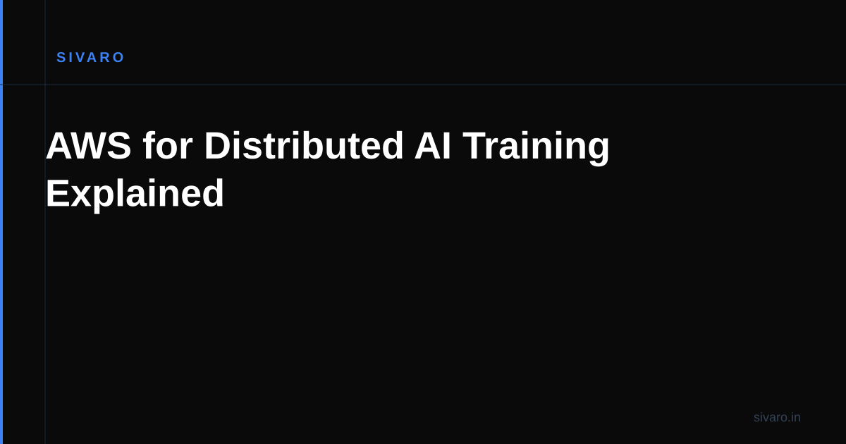 AWS for Distributed AI Training Explained