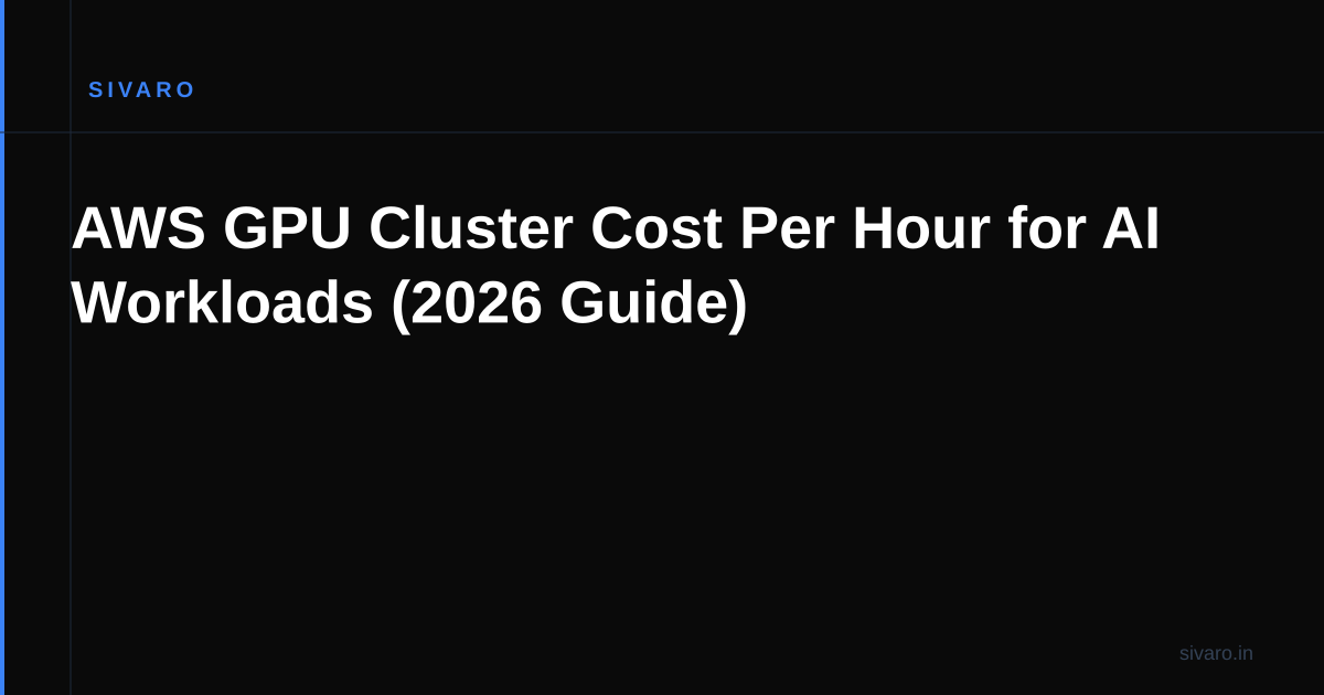 AWS GPU Cluster Cost Per Hour for AI Workloads (2026 Guide)