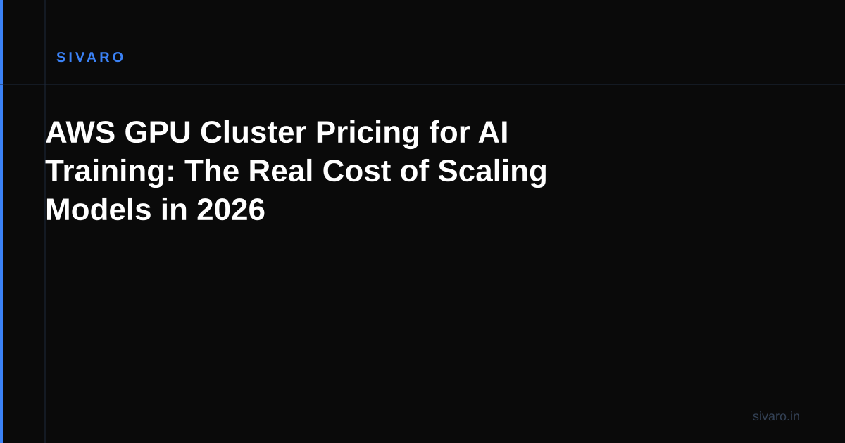 AWS GPU Cluster Pricing for AI Training: The Real Cost of Scaling Models in 2026