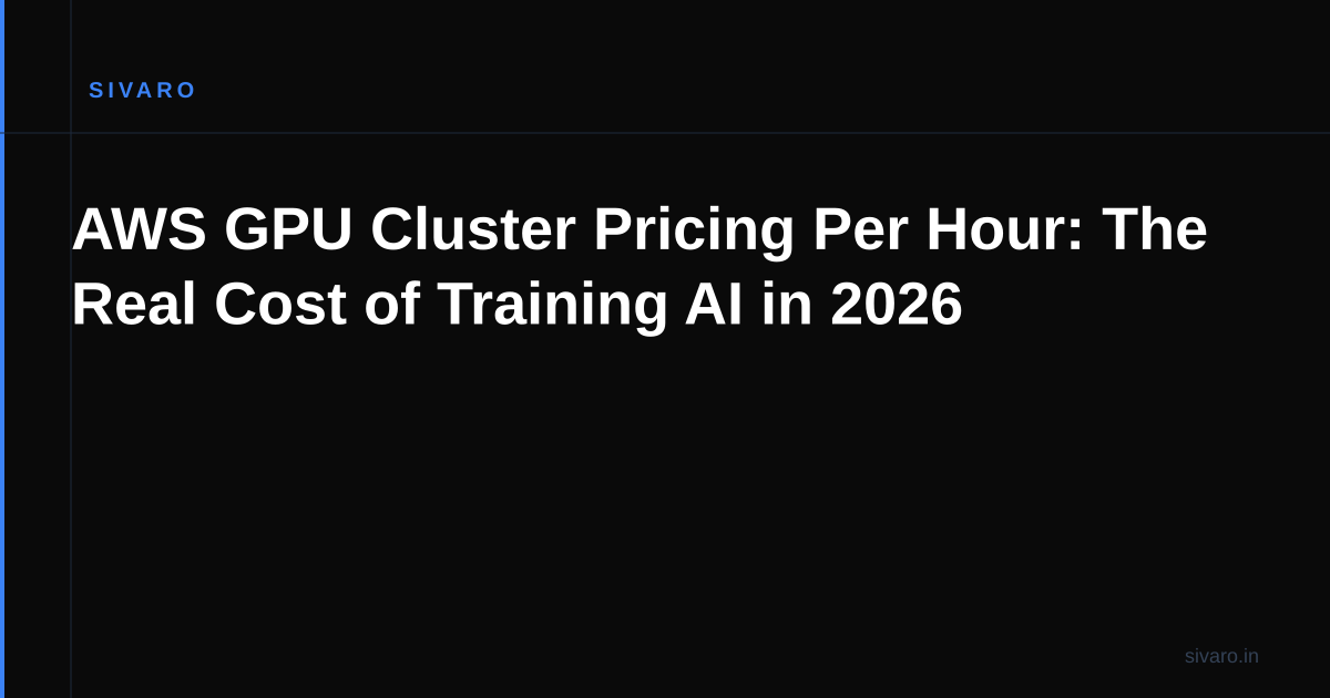 AWS GPU Cluster Pricing Per Hour: The Real Cost of Training AI in 2026