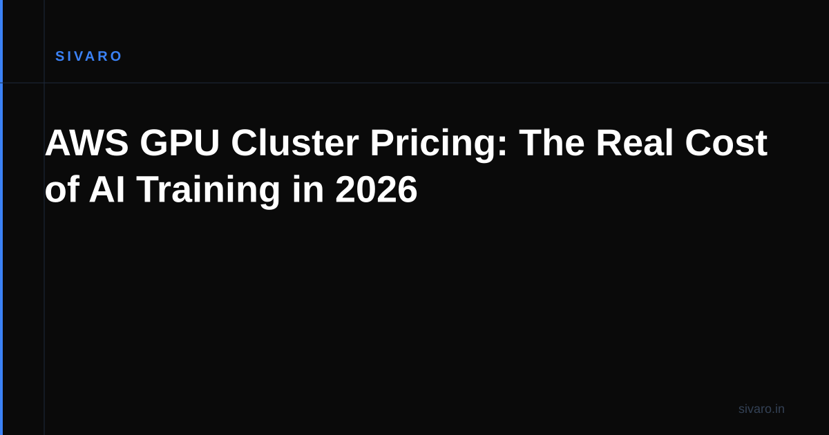 AWS GPU Cluster Pricing: The Real Cost of AI Training in 2026