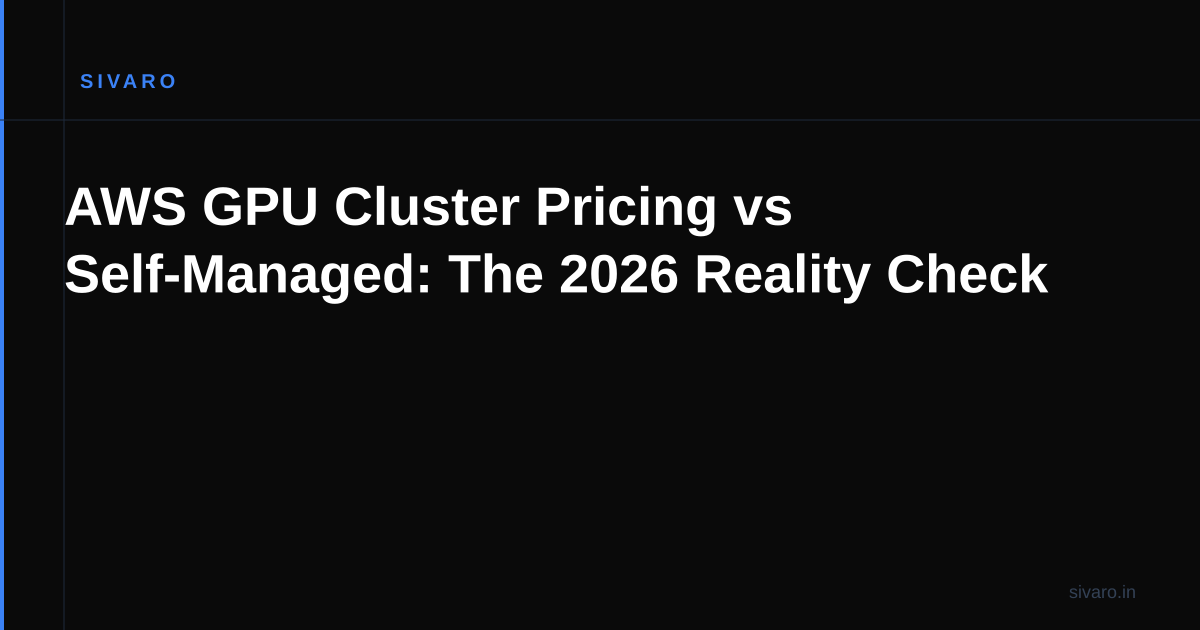 AWS GPU Cluster Pricing vs Self-Managed: The 2026 Reality Check