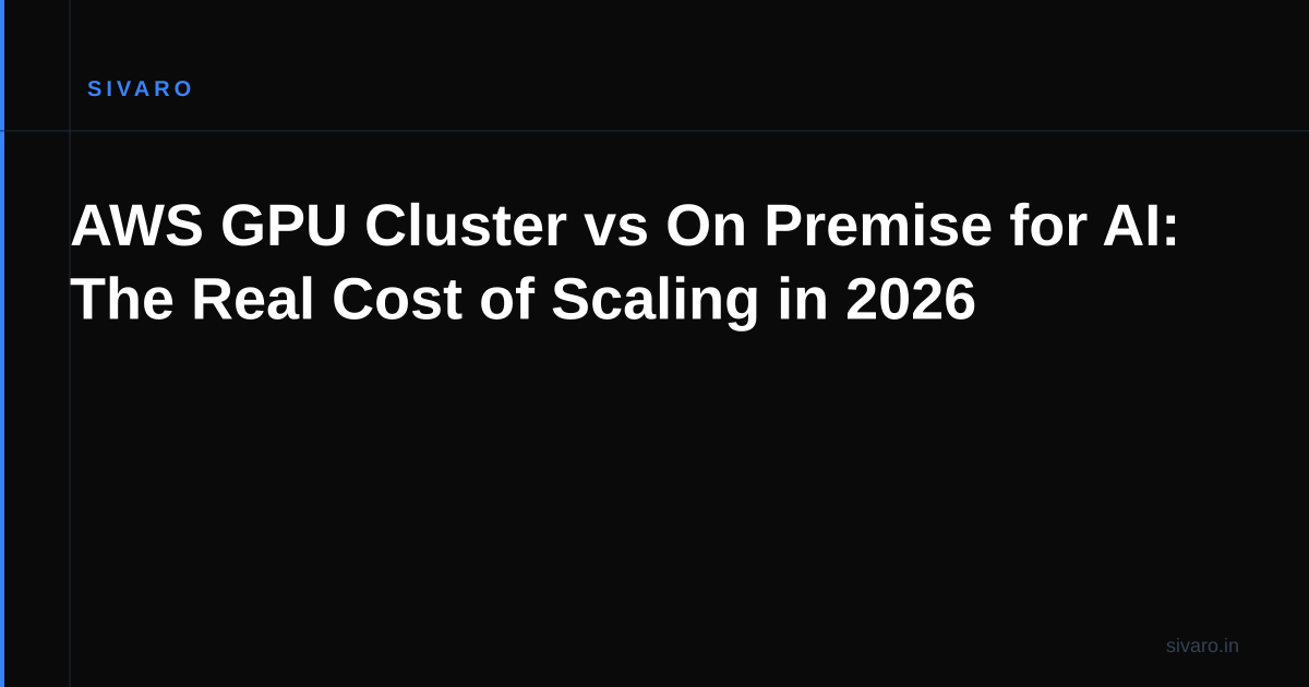 AWS GPU Cluster vs On Premise for AI: The Real Cost of Scaling in 2026