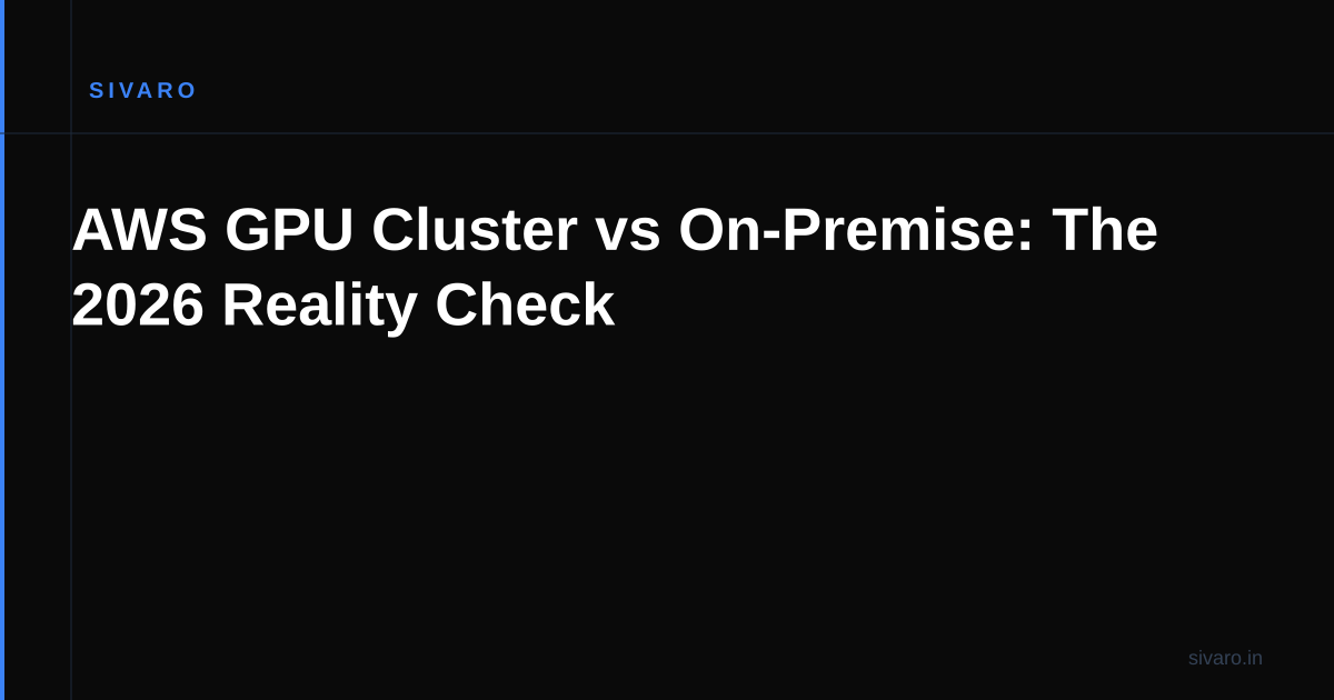AWS GPU Cluster vs On-Premise: The 2026 Reality Check