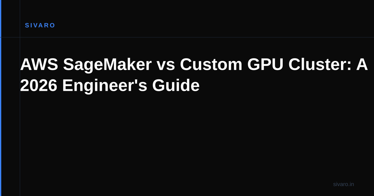 AWS SageMaker vs Custom GPU Cluster: A 2026 Engineer's Guide