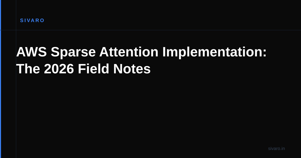 AWS Sparse Attention Implementation: The 2026 Field Notes