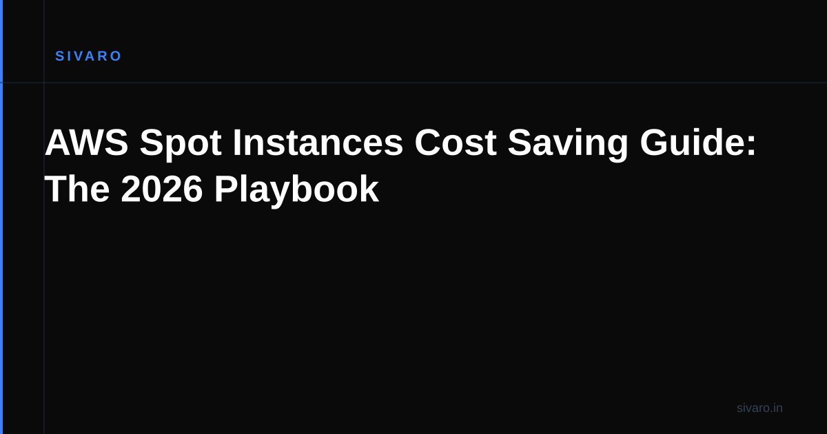 AWS Spot Instances Cost Saving Guide: The 2026 Playbook