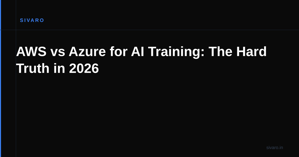 AWS vs Azure for AI Training: The Hard Truth in 2026