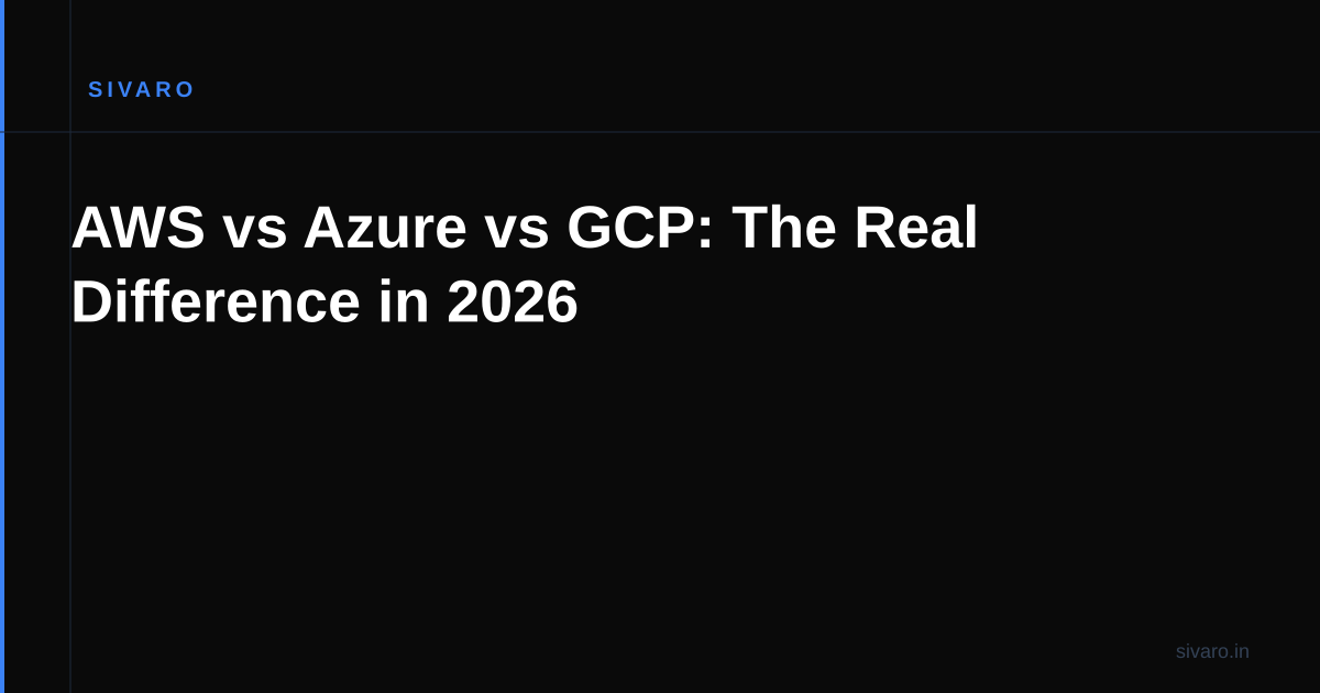 AWS vs Azure vs GCP: The Real Difference in 2026