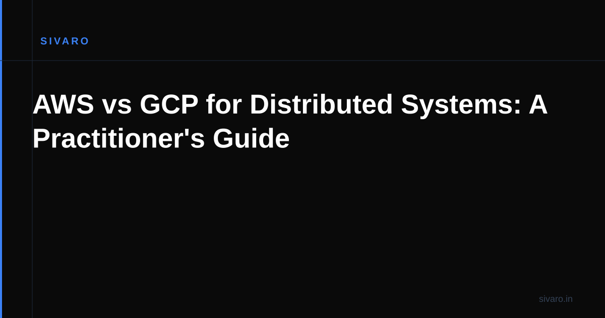 AWS vs GCP for Distributed Systems: A Practitioner's Guide