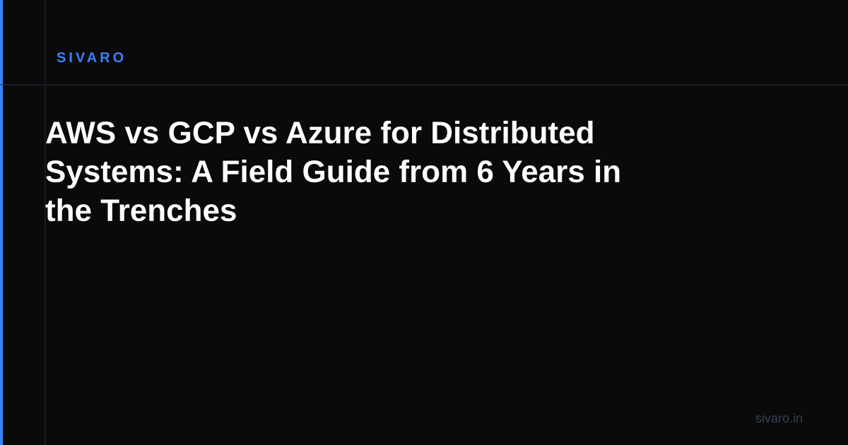 AWS vs GCP vs Azure for Distributed Systems: A Field Guide from 6 Years in the Trenches