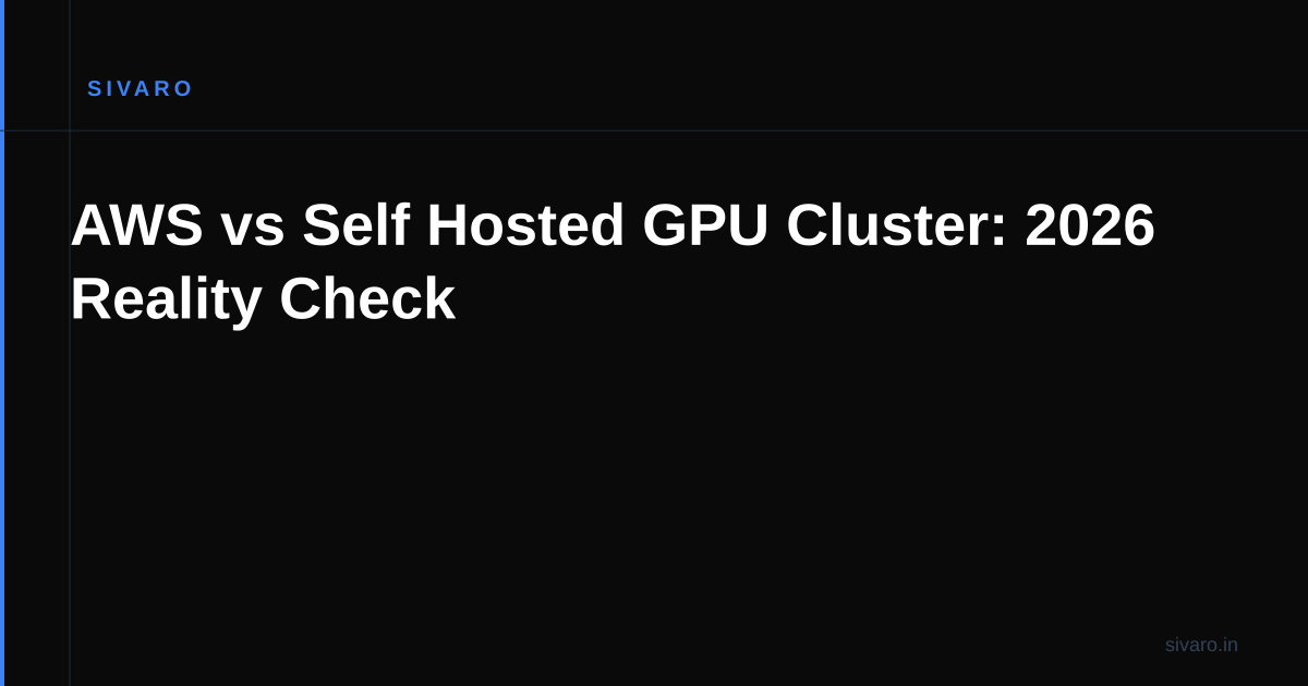 AWS vs Self Hosted GPU Cluster: 2026 Reality Check