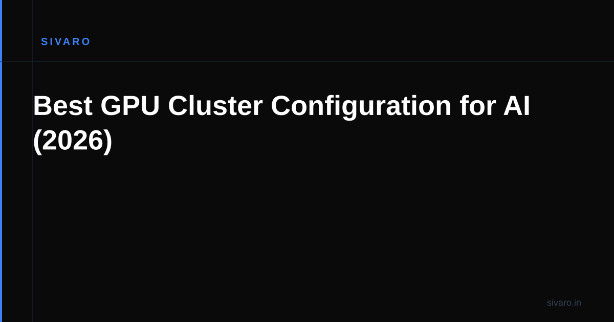 Best GPU Cluster Configuration for AI (2026)