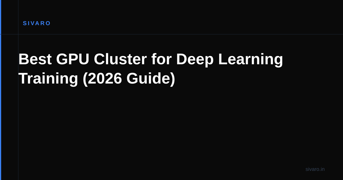 Best GPU Cluster for Deep Learning Training (2026 Guide)