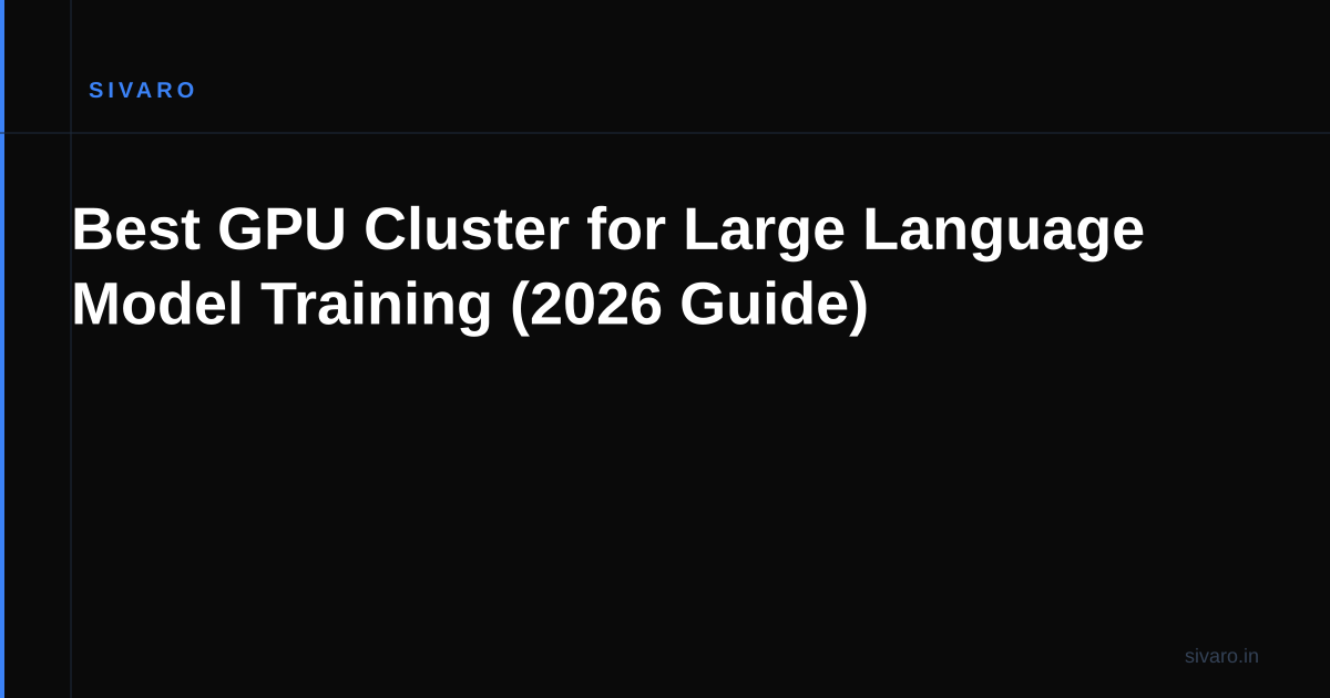 Best GPU Cluster for Large Language Model Training (2026 Guide)