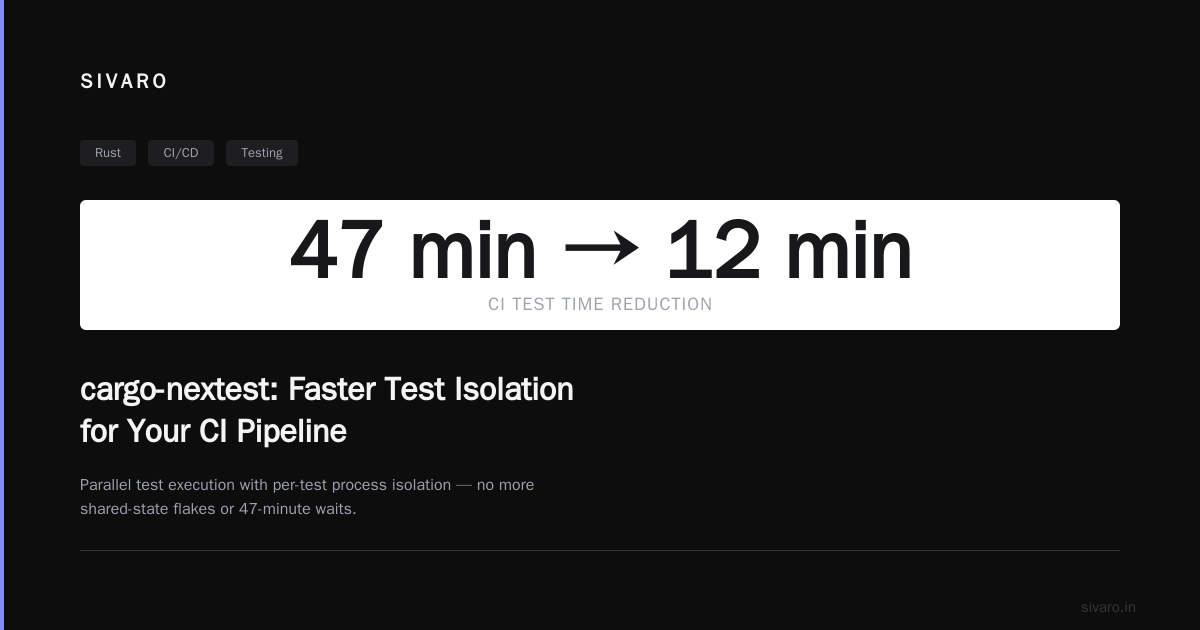 cargo-nextest: Faster Test Isolation for Your CI Pipeline