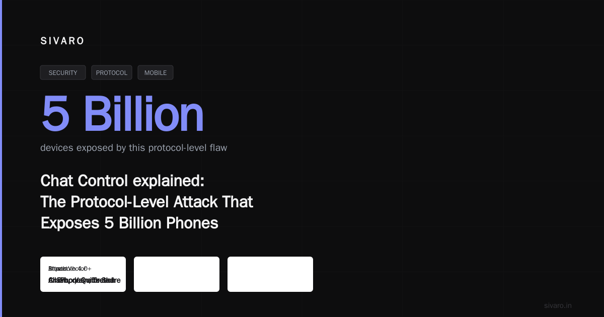 Chat Control explained: The Protocol-Level Attack That Exposes 5 Billion Phones