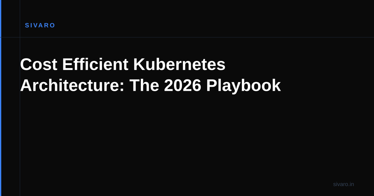 Cost Efficient Kubernetes Architecture: The 2026 Playbook