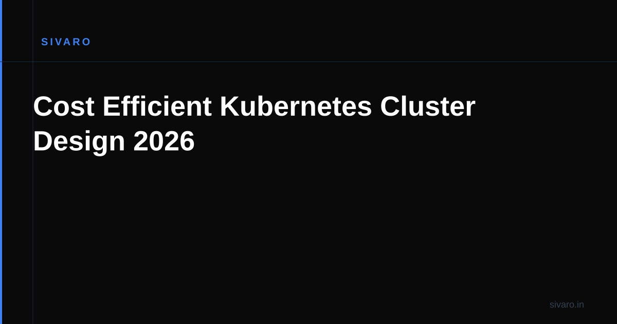 Cost Efficient Kubernetes Cluster Design 2026