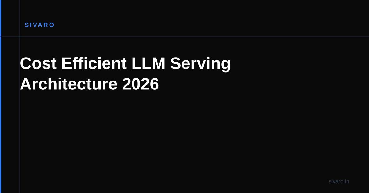 Cost Efficient LLM Serving Architecture 2026