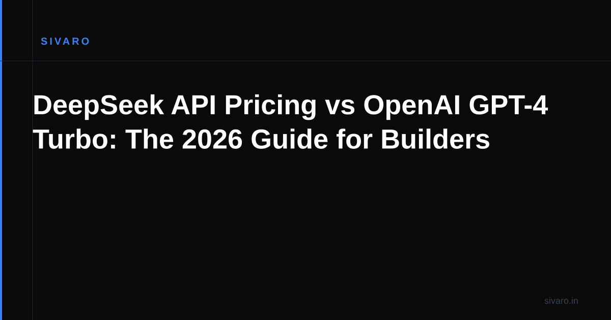 DeepSeek API Pricing vs OpenAI GPT-4 Turbo: The 2026 Guide for Builders