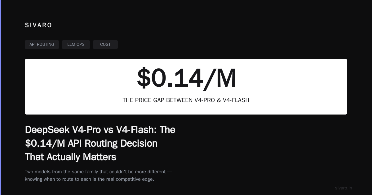 DeepSeek V4-Pro vs V4-Flash: The $0.14/M API Routing Decision That Actually Matters