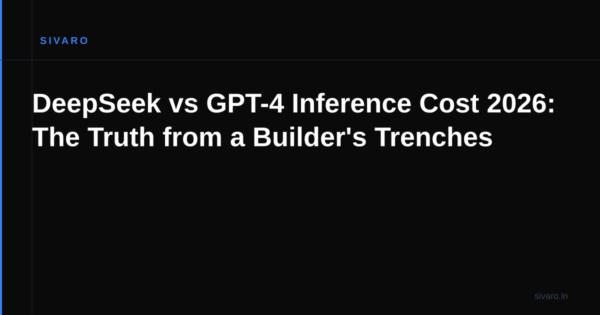 DeepSeek vs GPT-4 Inference Cost 2026: The Truth from a Builder's Trenches