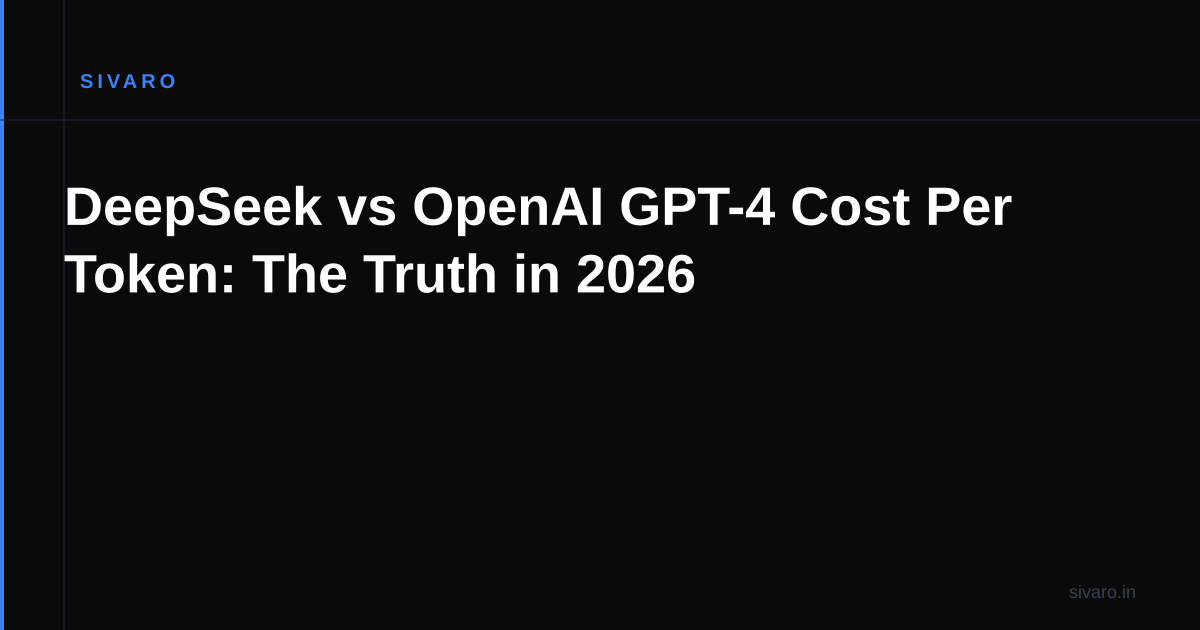 DeepSeek vs OpenAI GPT-4 Cost Per Token: The Truth in 2026