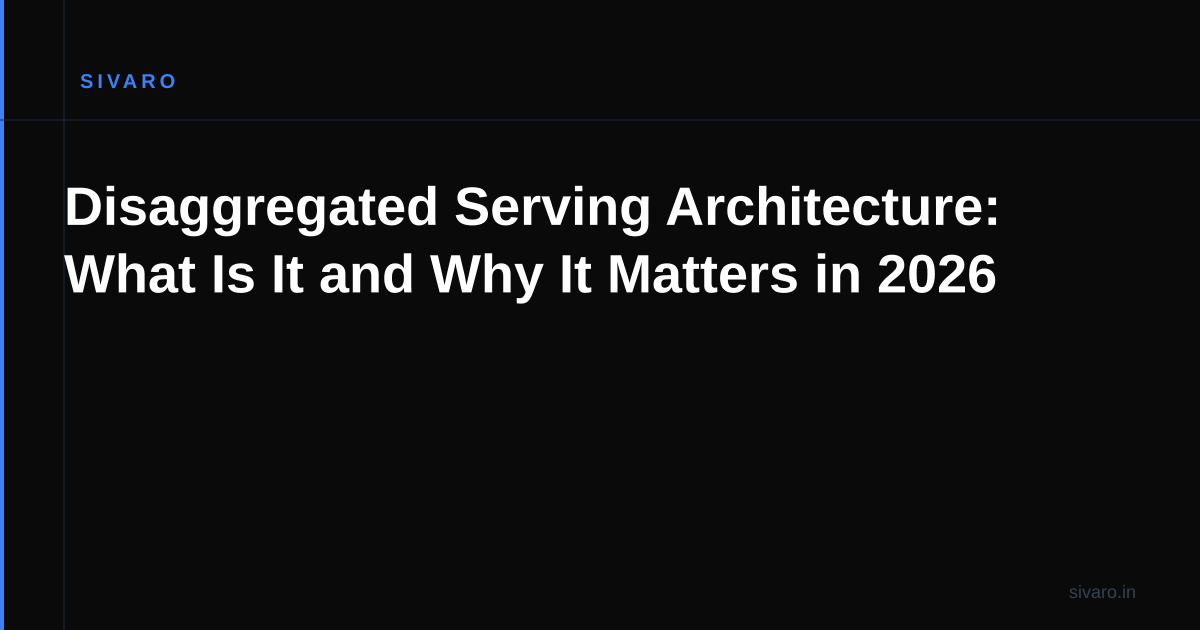 Disaggregated Serving Architecture: What Is It and Why It Matters in 2026