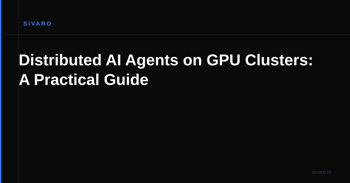 Distributed AI Agents on GPU Clusters: A Practical Guide