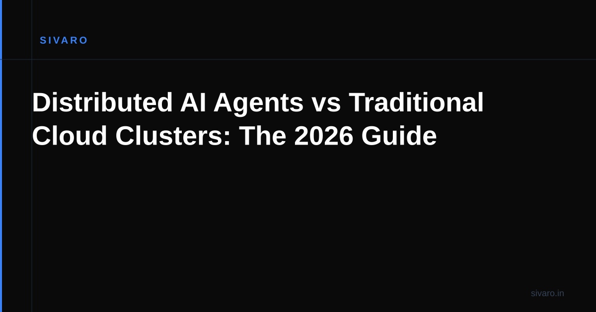 Distributed AI Agents vs Traditional Cloud Clusters: The 2026 Guide