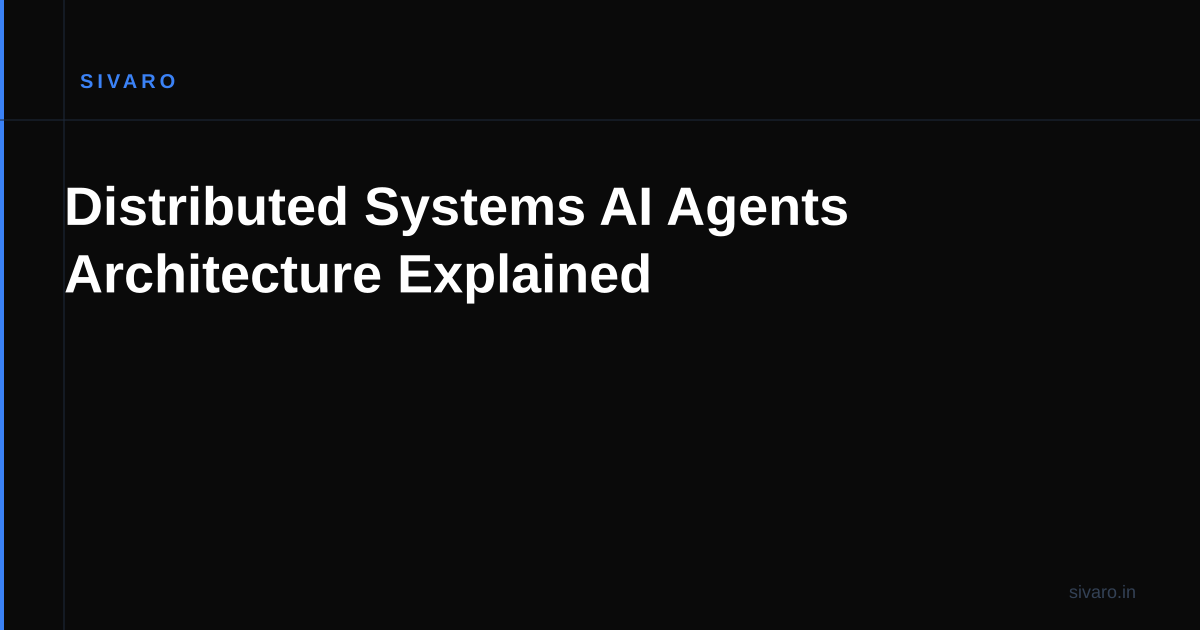 Distributed Systems AI Agents Architecture Explained