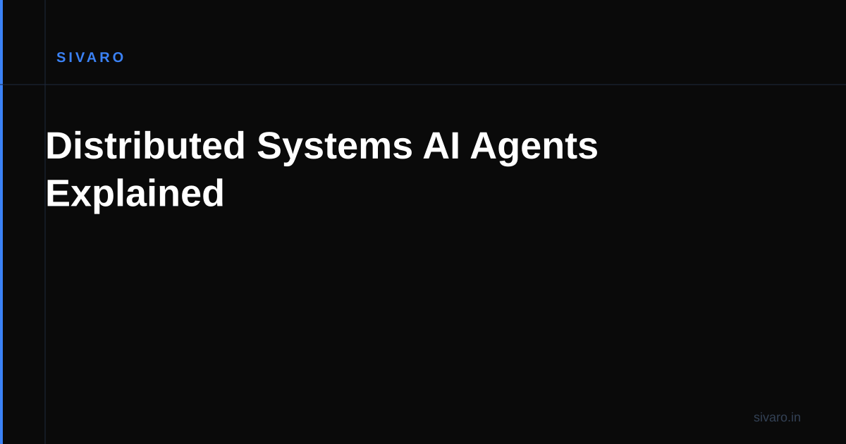 Distributed Systems AI Agents Explained