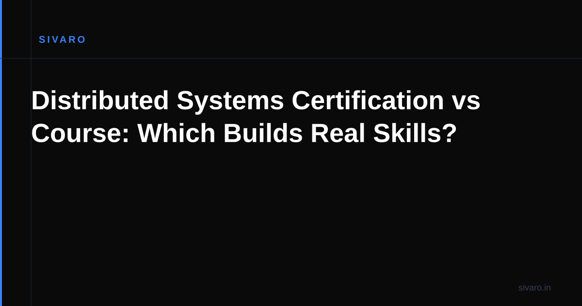 Distributed Systems Certification vs Course: Which Builds Real Skills?