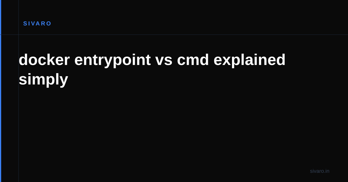 docker entrypoint vs cmd explained simply