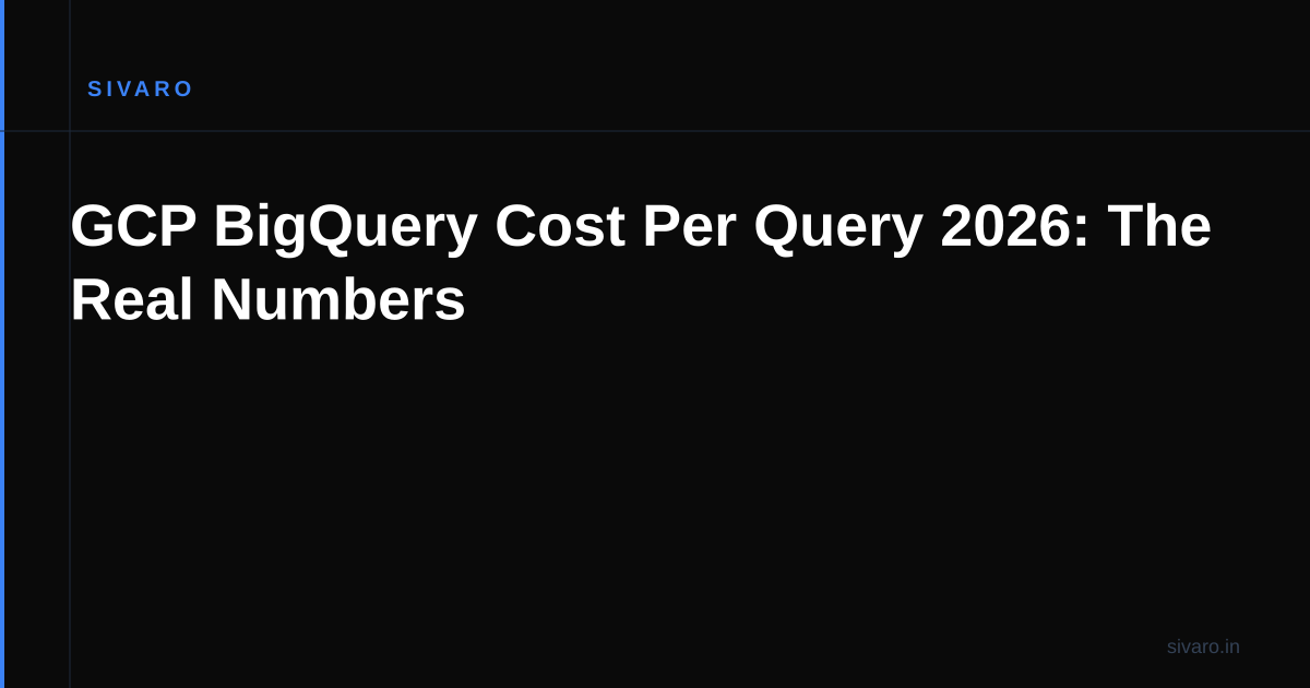 GCP BigQuery Cost Per Query 2026: The Real Numbers