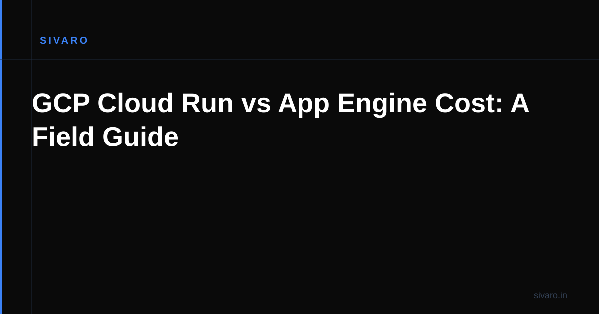 GCP Cloud Run vs App Engine Cost: A Field Guide