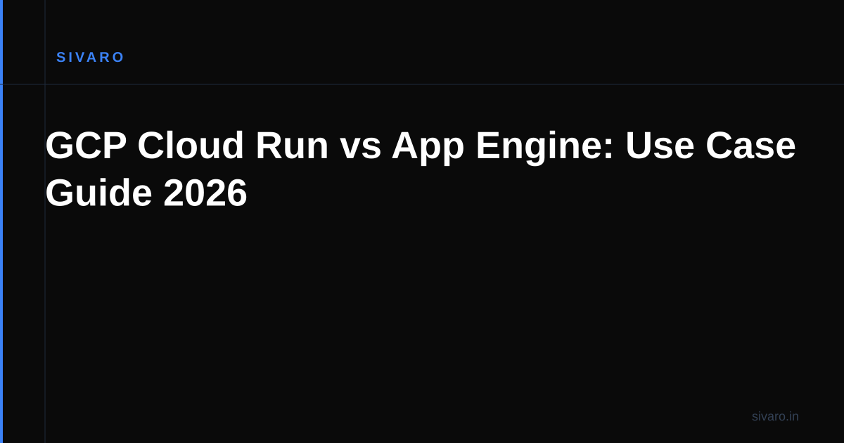 GCP Cloud Run vs App Engine: Use Case Guide 2026