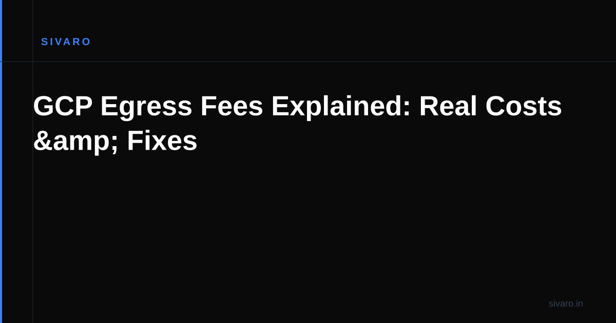 GCP Egress Fees Explained: Real Costs & Fixes