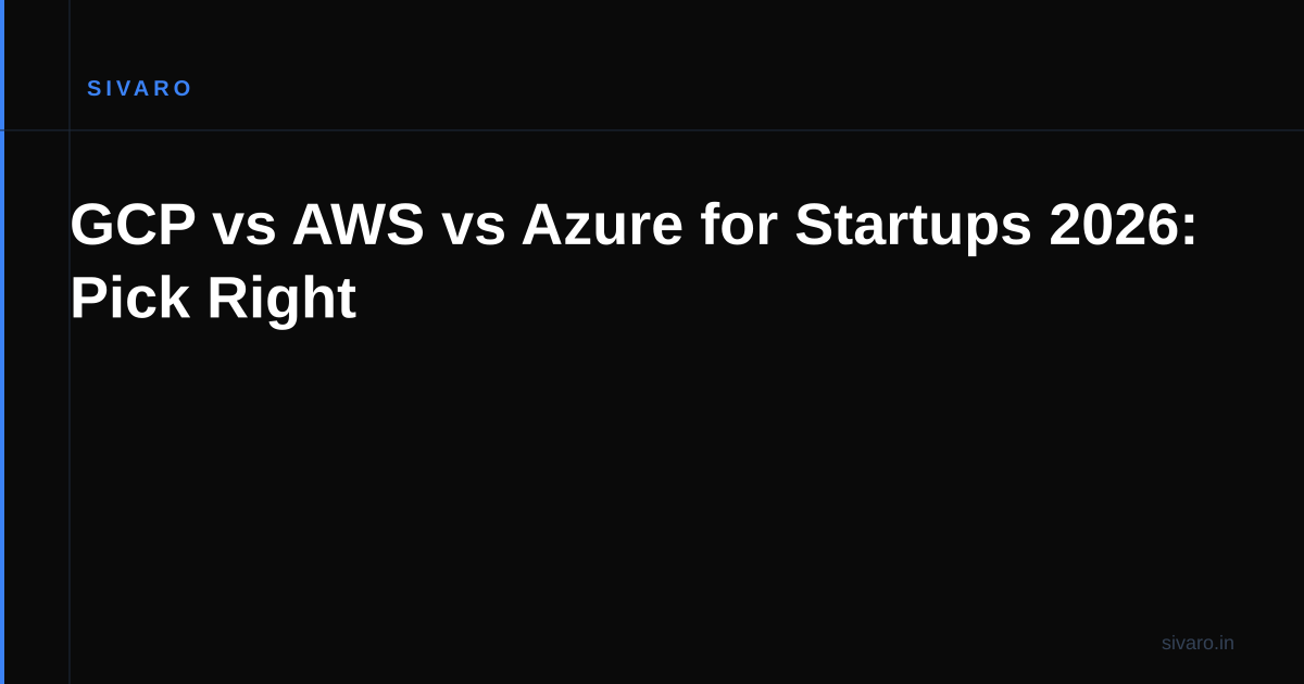 GCP vs AWS vs Azure for Startups 2026: Pick Right