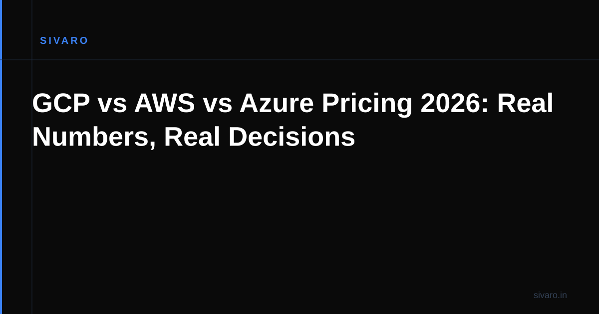GCP vs AWS vs Azure Pricing 2026: Real Numbers, Real Decisions