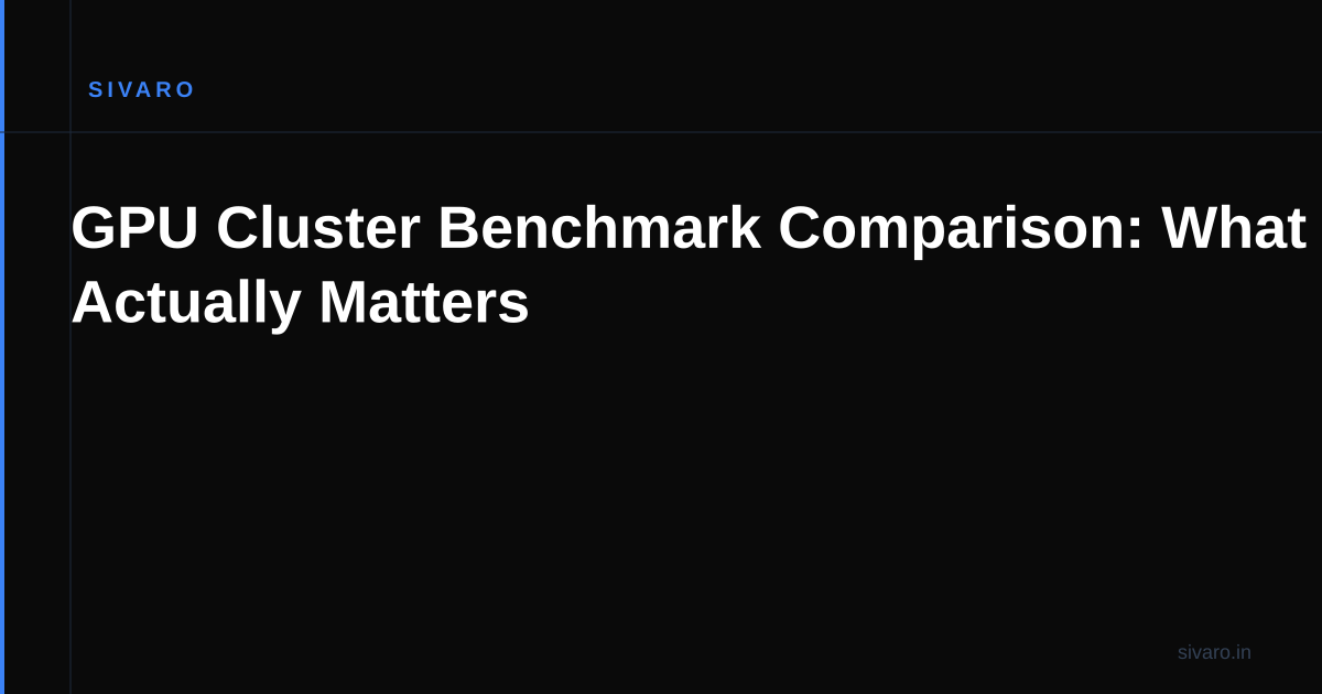 GPU Cluster Benchmark Comparison: What Actually Matters