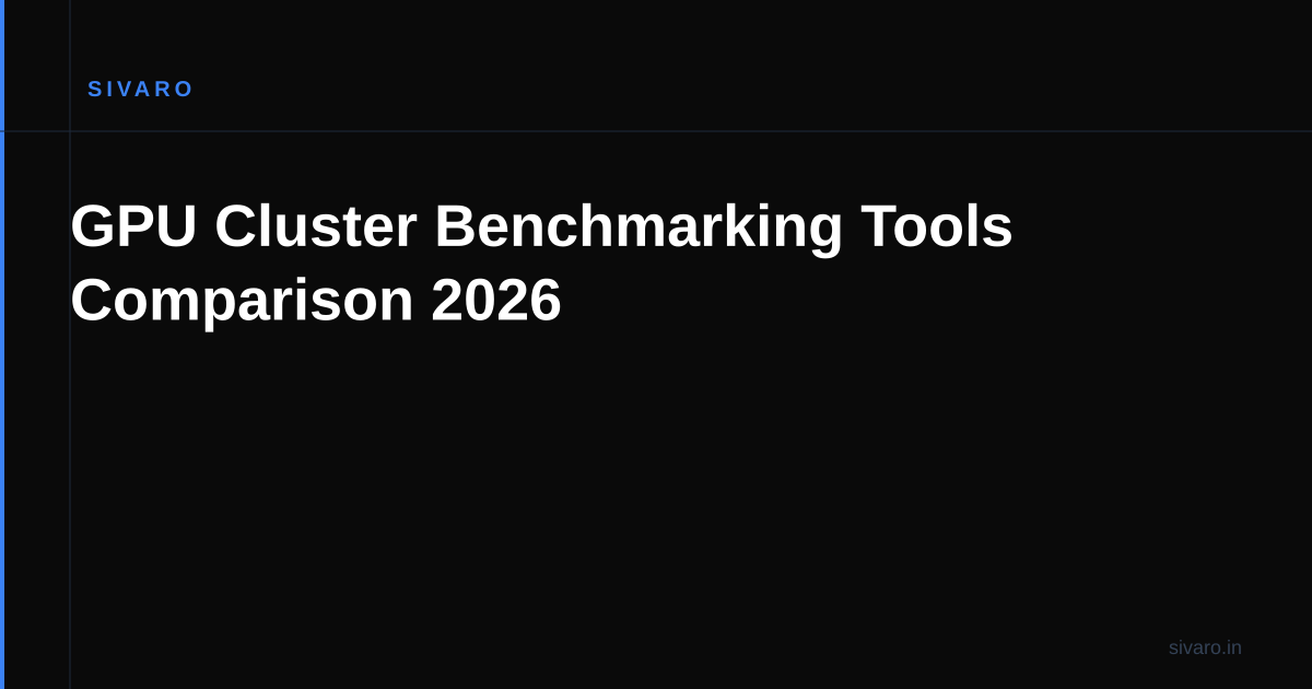 GPU Cluster Benchmarking Tools Comparison 2026