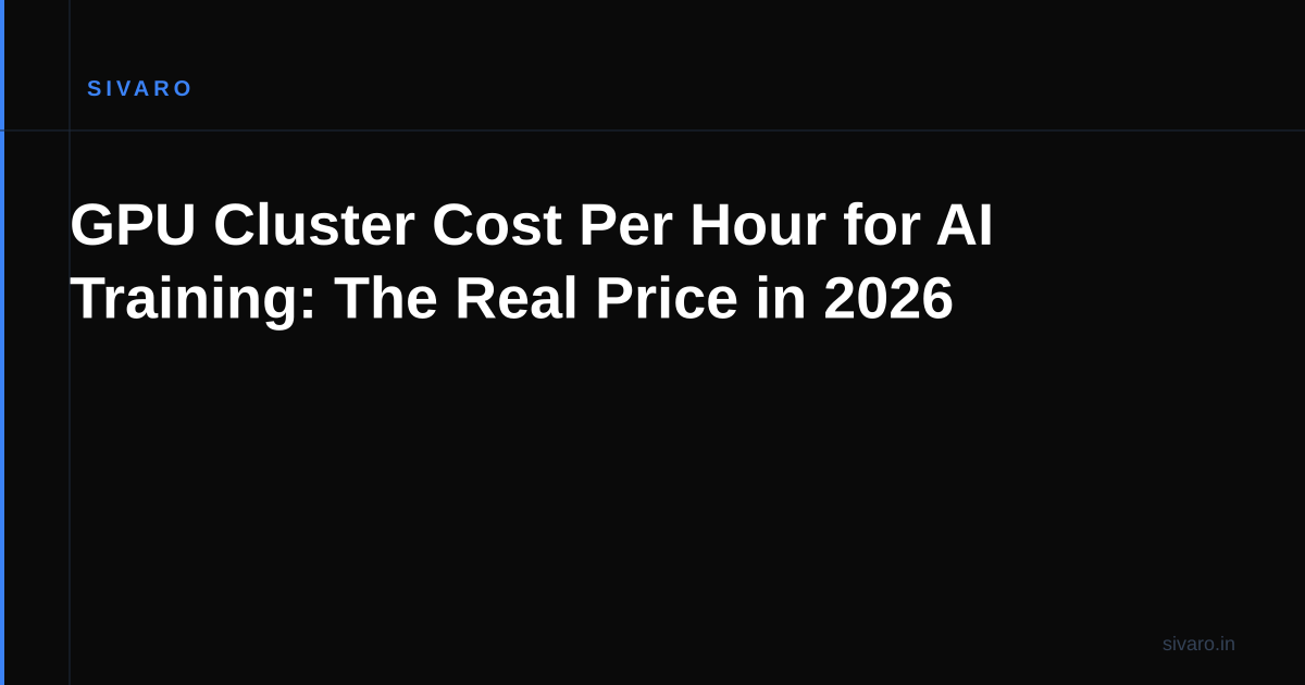 GPU Cluster Cost Per Hour for AI Training: The Real Price in 2026